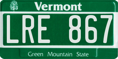 VT license plate LRE867
