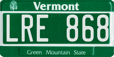VT license plate LRE868