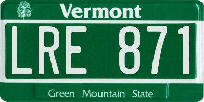 VT license plate LRE871