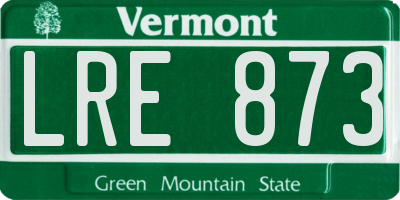 VT license plate LRE873