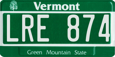 VT license plate LRE874