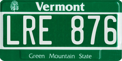 VT license plate LRE876