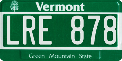 VT license plate LRE878