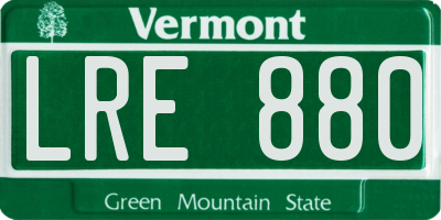 VT license plate LRE880