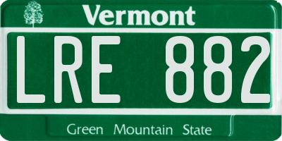 VT license plate LRE882