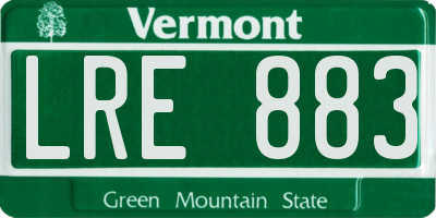 VT license plate LRE883