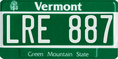 VT license plate LRE887