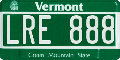 VT license plate LRE888