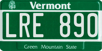VT license plate LRE890