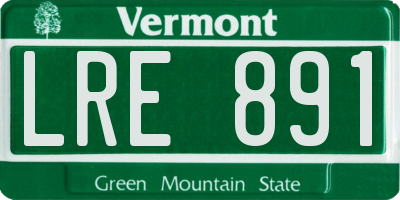 VT license plate LRE891