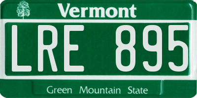 VT license plate LRE895