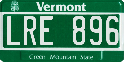 VT license plate LRE896