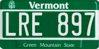 VT license plate LRE897