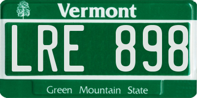 VT license plate LRE898