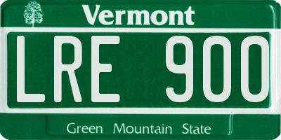 VT license plate LRE900