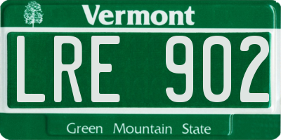 VT license plate LRE902