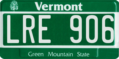 VT license plate LRE906