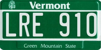 VT license plate LRE910