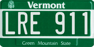 VT license plate LRE911