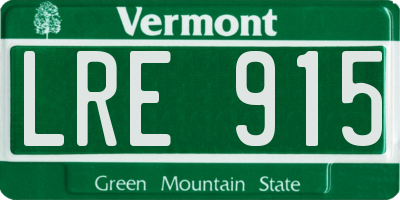 VT license plate LRE915