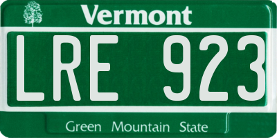 VT license plate LRE923
