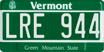 VT license plate LRE944