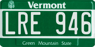 VT license plate LRE946