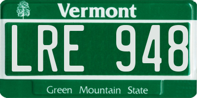 VT license plate LRE948