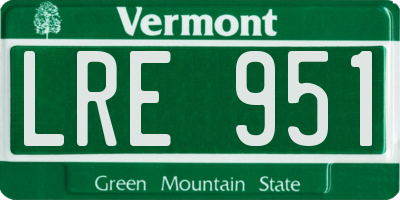 VT license plate LRE951
