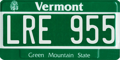 VT license plate LRE955