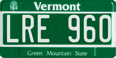 VT license plate LRE960
