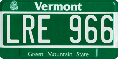 VT license plate LRE966