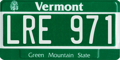 VT license plate LRE971