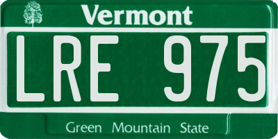 VT license plate LRE975