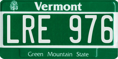 VT license plate LRE976