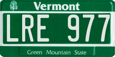 VT license plate LRE977