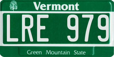 VT license plate LRE979