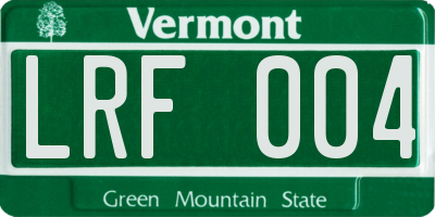 VT license plate LRF004