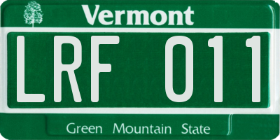 VT license plate LRF011