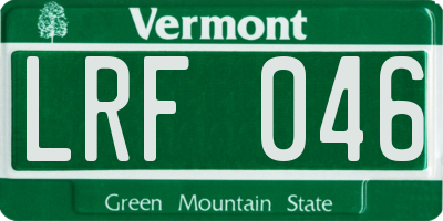 VT license plate LRF046