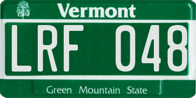 VT license plate LRF048