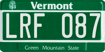 VT license plate LRF087