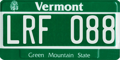 VT license plate LRF088