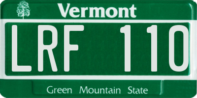 VT license plate LRF110