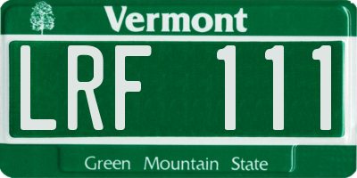 VT license plate LRF111