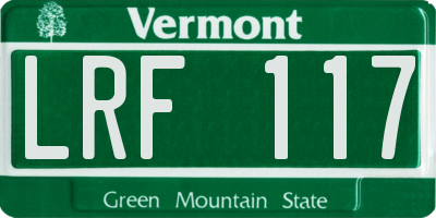 VT license plate LRF117