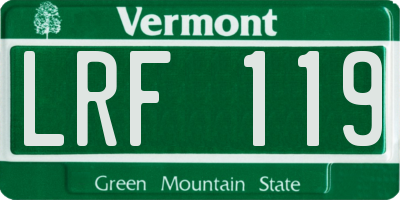 VT license plate LRF119