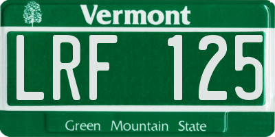 VT license plate LRF125