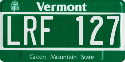 VT license plate LRF127