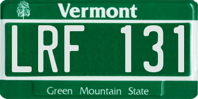 VT license plate LRF131